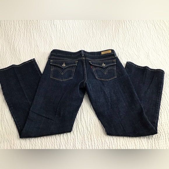 LEVI'S 545 Womens Dark Denim Low Boot Cut Stretch Jeans - Picture 3 of 10